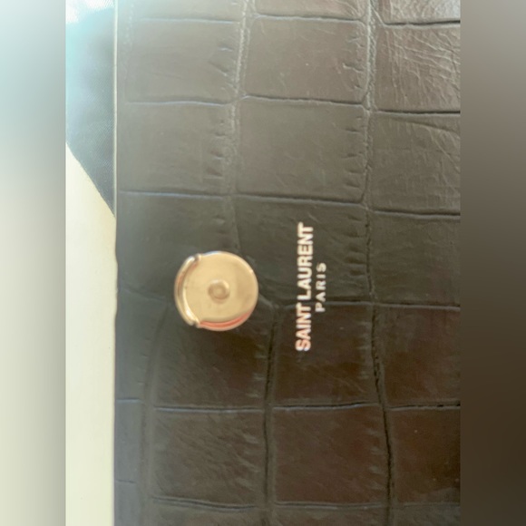 SOLD TO STORE 5A Saint Laurent YSL 100% AUTH Kate Chain Bag In Croc-Embossed - Picture 11 of 13